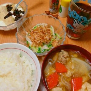 圧力鍋で時短♪具沢山根菜けんちん汁♡